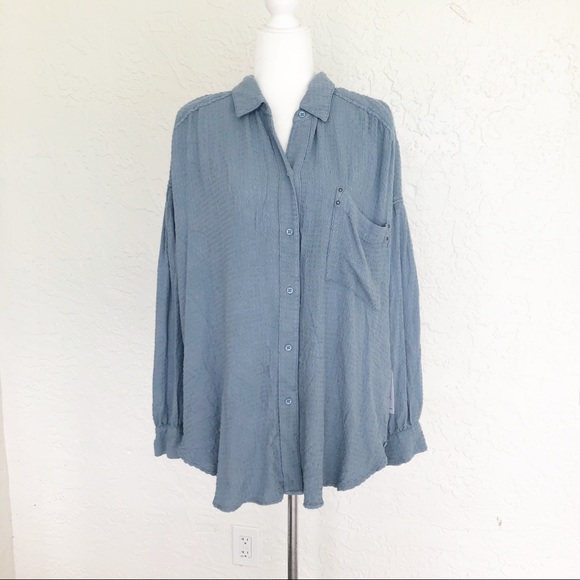 Free People Hidden Valley Button Down Shirt Large - Picture 2 of 8